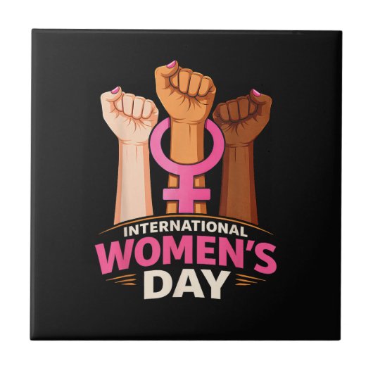 Internationaler Frauentag 8. März Fliese (Vorderseite)