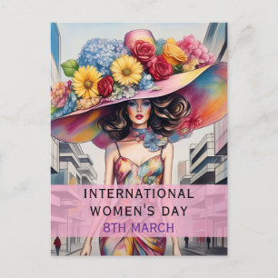 Internationaler Frauentag - 8. März Herz Postkarte