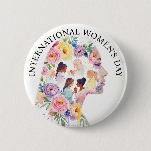 Internationaler Frauentag 8. März IWD Button (Vorderseite)