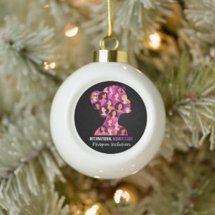 Internationaler Frauentag 8. März  Keramik Kugel-Ornament