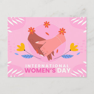 Internationaler Frauentag 8 März rosa niedlich Postkarte