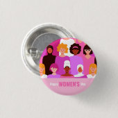 Internationaler Frauentag 8 März rosa Taste Button (Vorne & Hinten)