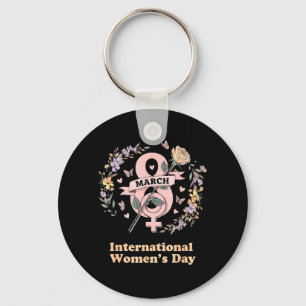 Internationaler Frauentag 8. März Rose Feministin Schlüsselanhänger