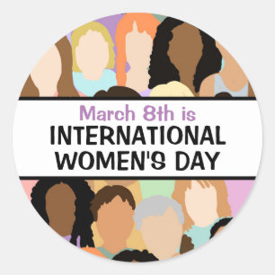 Internationaler Frauentag - 8. März Runder Aufkleber