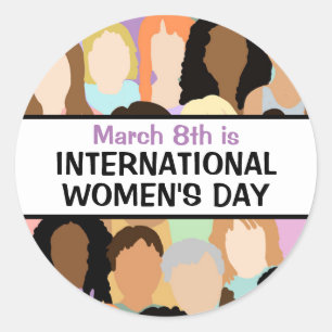 Internationaler Frauentag - 8. März Runder Aufkleber