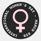 Internationaler Frauentag - 8. März Runder Aufkleber (Vorderseite)