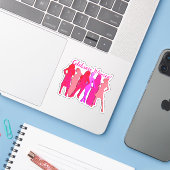 Internationaler Frauentag Aufkleber (Laptop mit iPhone)