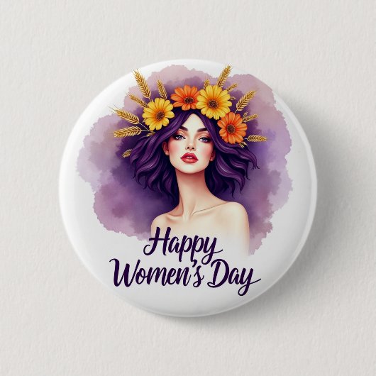Internationaler Frauentag Button (Vorderseite)