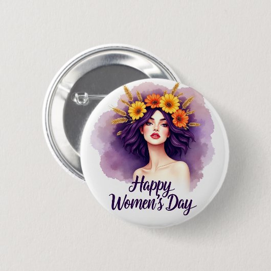 Internationaler Frauentag Button (Vorne & Hinten)