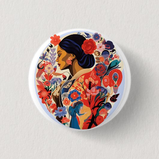 Internationaler Frauentag Button (Vorderseite)