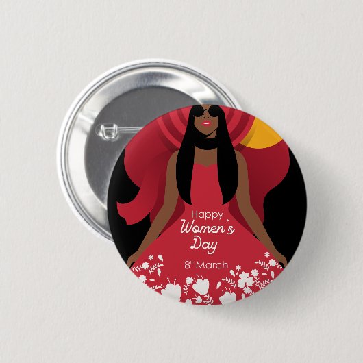 Internationaler Frauentag Button (Vorne & Hinten)