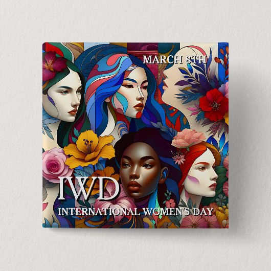 Internationaler Frauentag Button (Vorderseite)