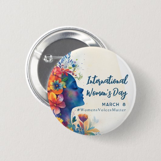 Internationaler Frauentag Button (Vorne & Hinten)