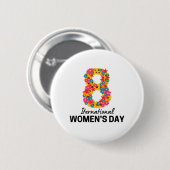 INTERNATIONALER FRAUENTAG BUTTON (Vorne & Hinten)