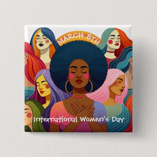 Internationaler Frauentag Button (Vorderseite)