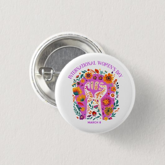 Internationaler Frauentag Button (Vorne & Hinten)