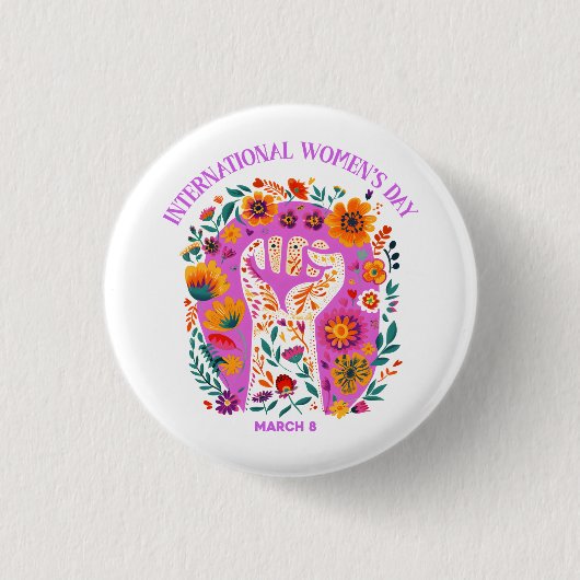 Internationaler Frauentag Button (Vorderseite)