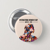 Internationaler Frauentag Button (Vorne & Hinten)