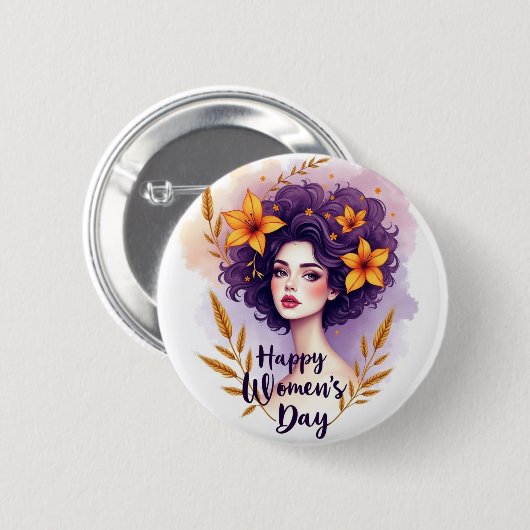 Internationaler Frauentag Button (Vorne & Hinten)