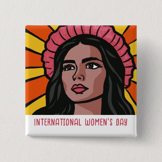 Internationaler Frauentag Button (Vorderseite)