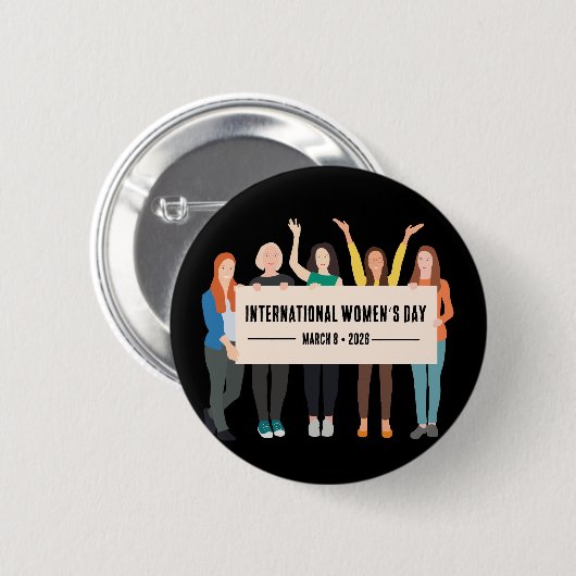 Internationaler Frauentag Button (Vorne & Hinten)