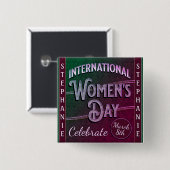Internationaler Frauentag Button (Vorne & Hinten)