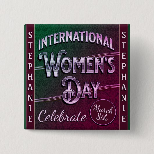 Internationaler Frauentag Button (Vorderseite)