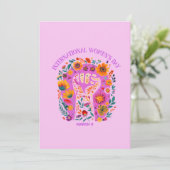 Internationaler Frauentag Einladung (Stehend Vorderseite)