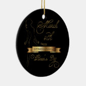 Internationaler Frauentag Elegantes Gold individue Keramikornament (Rechts)