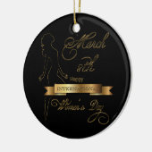 Internationaler Frauentag Elegantes Gold individue Keramikornament (Links)