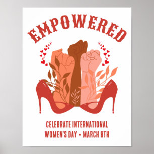 Internationaler Frauentag EMPOWERED Fäuste Stilett Poster