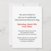 Internationaler Frauentag EMPOWERED Fists Stiletto Einladung (Rückseite)