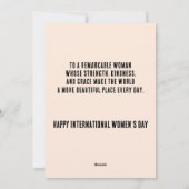 Internationaler Frauentag Feiertagskarte (Rückseite)
