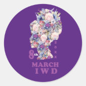 Internationaler Frauentag: Feminini feiern Runder Aufkleber (Vorderseite)