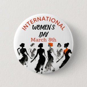 Internationaler Frauentag Frauen feiern Button