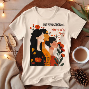 Internationaler Frauentag Frauen mit Orangefarbene T-Shirt