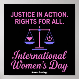 Internationaler Frauentag Gerechtigkeit in Aktion  Poster