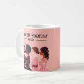 Internationaler Frauentag Globale Frauen rosa Blüt Kaffeetasse (Vorderseite Links)