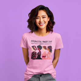 Internationaler Frauentag Globale Frauen rosa Blüt T-Shirt