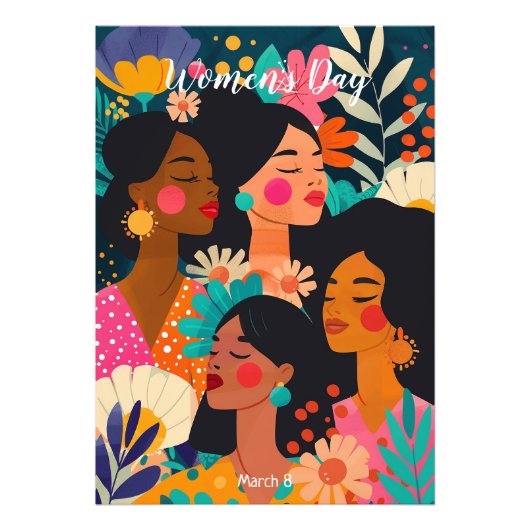 Internationaler Frauentag in Rosa Fotodruck (Vorne)