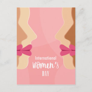 Internationaler Frauentag in Rosa Postkarte