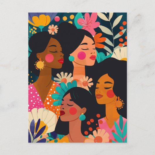 Internationaler Frauentag in Rosa Postkarte (Vorderseite)