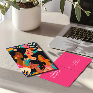 Internationaler Frauentag in Rosa Postkarte