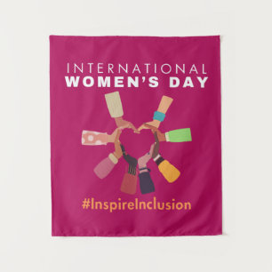 Internationaler Frauentag: inspirier der Integrati Wandteppich