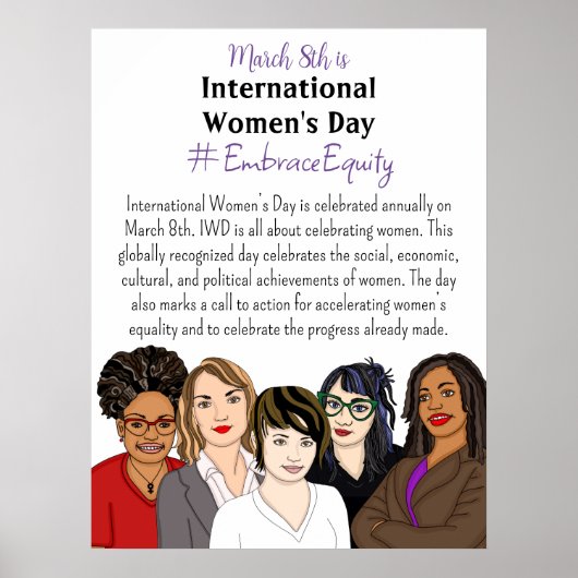 Internationaler Frauentag ist März 8. Plakat (Vorne)