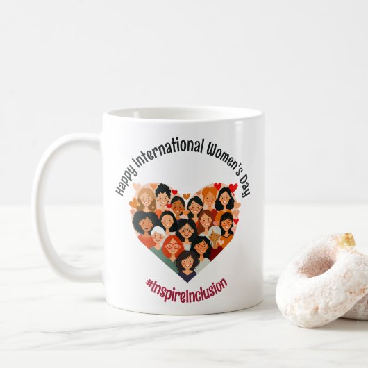 Internationaler Frauentag | IWD - MÄRZ 8 | Herz Kaffeetasse (Mit Donut)