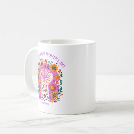 Internationaler Frauentag Kaffeetasse (Vorderseite Links)