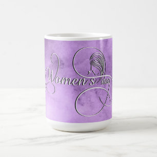 Internationaler Frauentag - Lila Wasserfarbe Kaffeetasse
