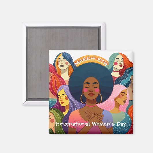Internationaler Frauentag Magnet (Vorderseite/Rückseite)