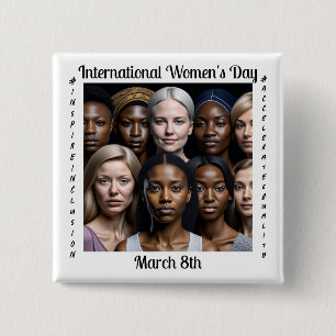Internationaler Frauentag März 8. Button